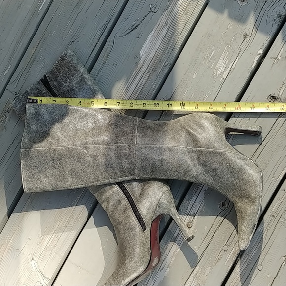 Distressed grey vintage leather boots 6.5 - Picture 12 of 14